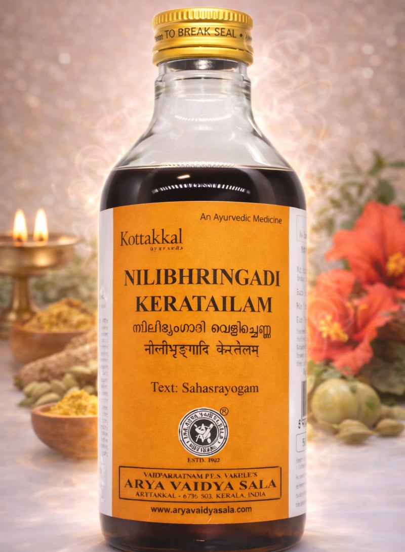 Kottakkal Ayurveda Nilibhringadi Kera Tailam 200ml | Classical Ayurvedic Hair Oil | Herbal Coconut Oil for Scalp & Hair Care | External Use - Image 3